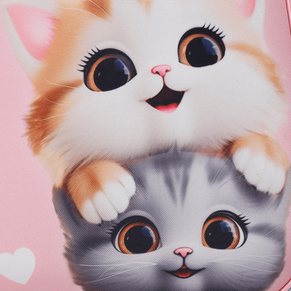 Рюкзак школьный "First Cute cats", розовый, серый - 9