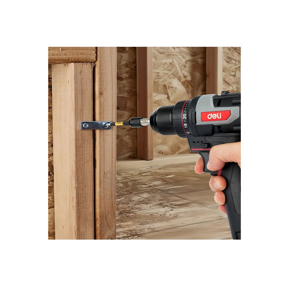 Держатель бит (насадок) Deli YS EDL107401, магнитный, набор 2 шт., 60мм, 1/4", с фиксатором - 3 Держатель бит (насадок) Deli YS EDL107401, магнитный, набор 2 шт., 60мм, 1/4", с фиксатором - 3