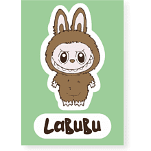Стикер 3D "Labubu коричневая"