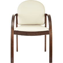 Стул Бюрократ "ДЖУНО", экокожа, светло-бежевый, дерево