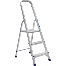 Лестница-стремянка Алюмет АМ703, алюминиевая, матовая, 3 ступени
