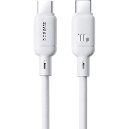 Кабель Baseus P10377704213-00, Silky Series Fast Charging Cable, Type-C to Type-C 100W, 1 м, Moon White