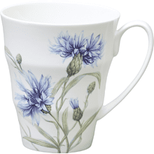 Кружка фарфоровая "Васильки", 350 мл, белый