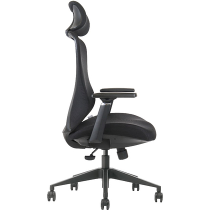 Кресло для руководителя EVOLUTION "OFFICE COMFORT", ткань, сетка, пластик, черный - 8