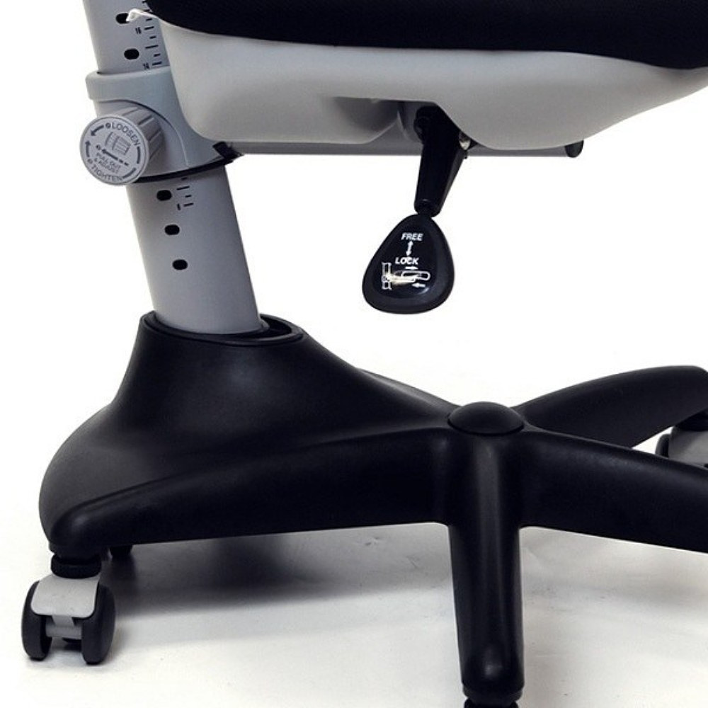 Кресло детское Comf-Pro С3 317 Chair, пластик, ткань, белый, черный, пластик, корпус черный, серый, с чехлом салатовым - 5