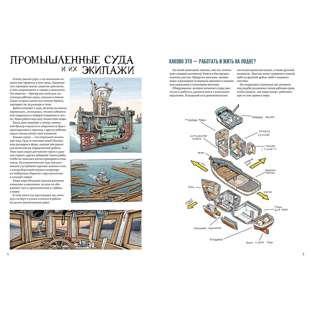 Книга "Рабочие лодки. Взгляд изнутри. 10 удивительных судов", Том Крестодина - 2