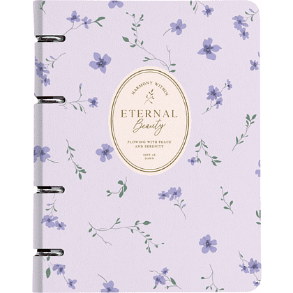 Тетрадь "Posy", А5, 120 листов, клетка, на кольцах, фиолетовый