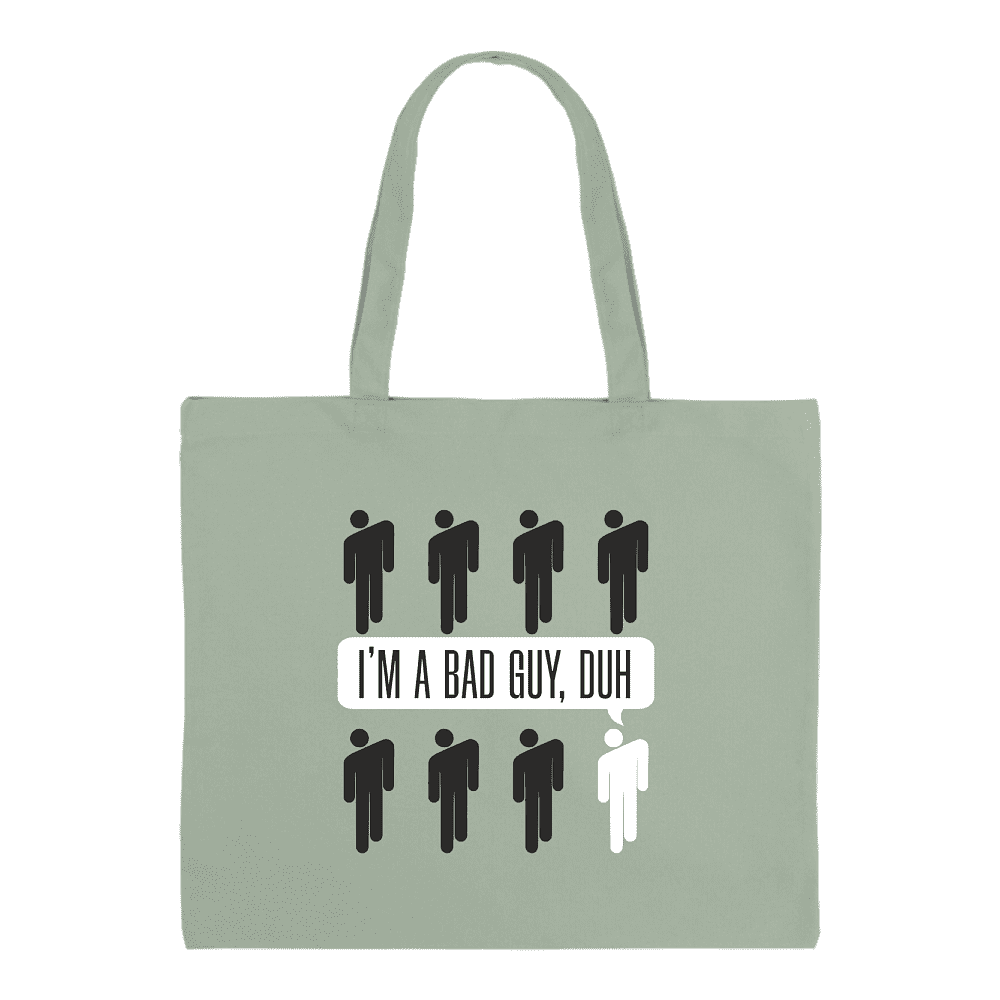 Сумка-оверсайз «I’m a bad guy» из хлопка, 340 г/м2, оливковый   