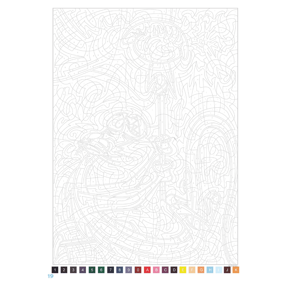 Раскраска по номерам на французском языке "Coloriages mystères Disney - Hiver"  - 2