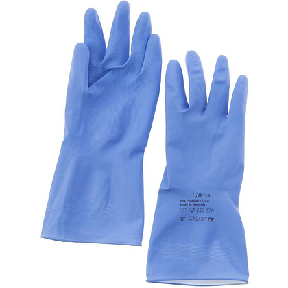Перчатки латексные HQ Profiline, р-р M, с х/б покрытием, синий - 8