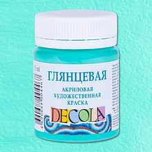 Краска акриловая глянцевая "Декола", 735 мятная, 50 мл., банка