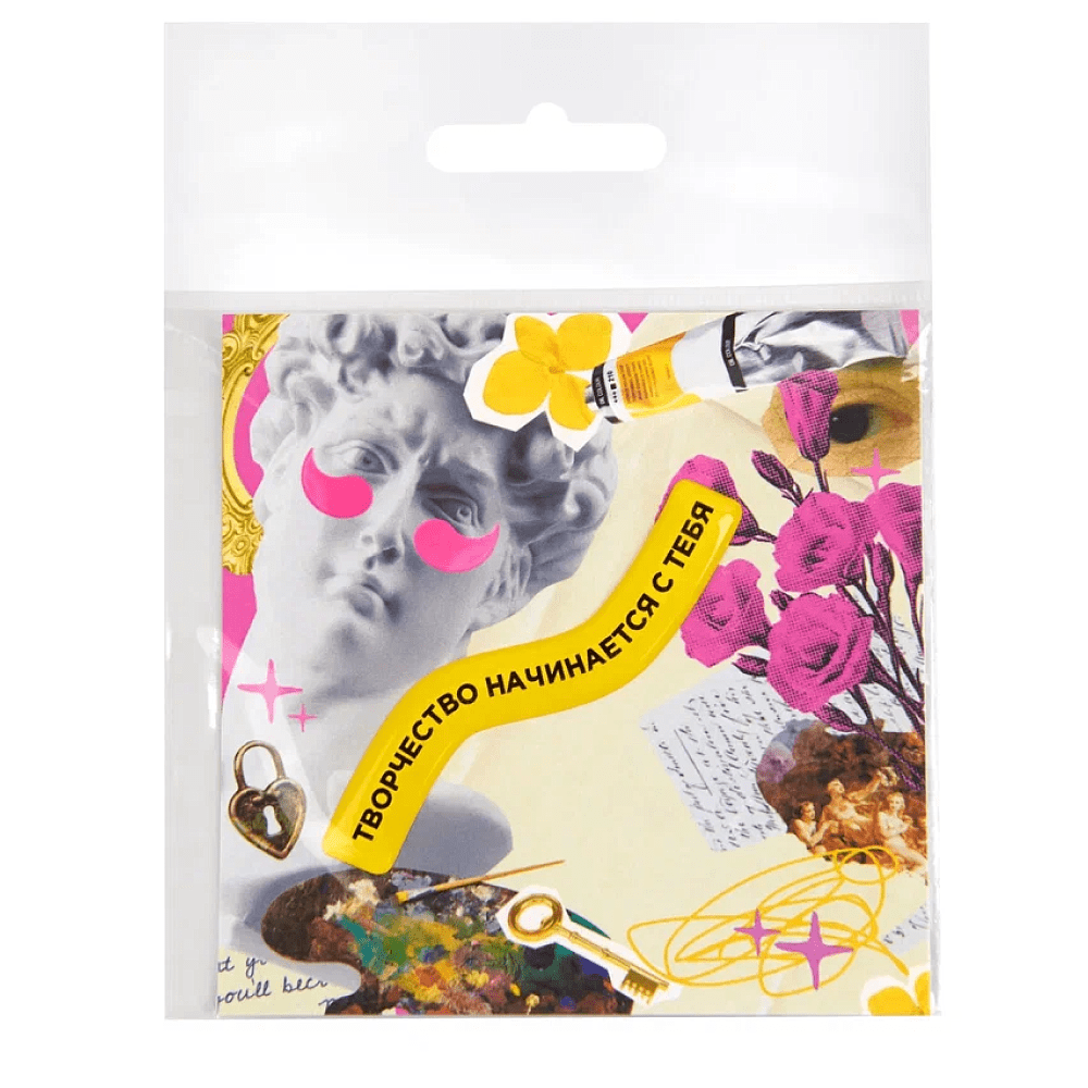 Набор сувенирный «Футболка «Пяшчотна да сябе», M, розовый +открытка-стикер 3D» - 6