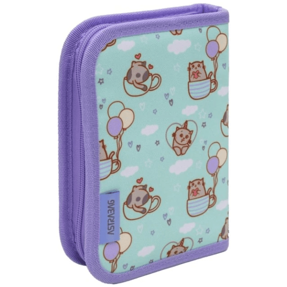 Пенал-книжка "Kitty", 1 отделение, голубой - 4