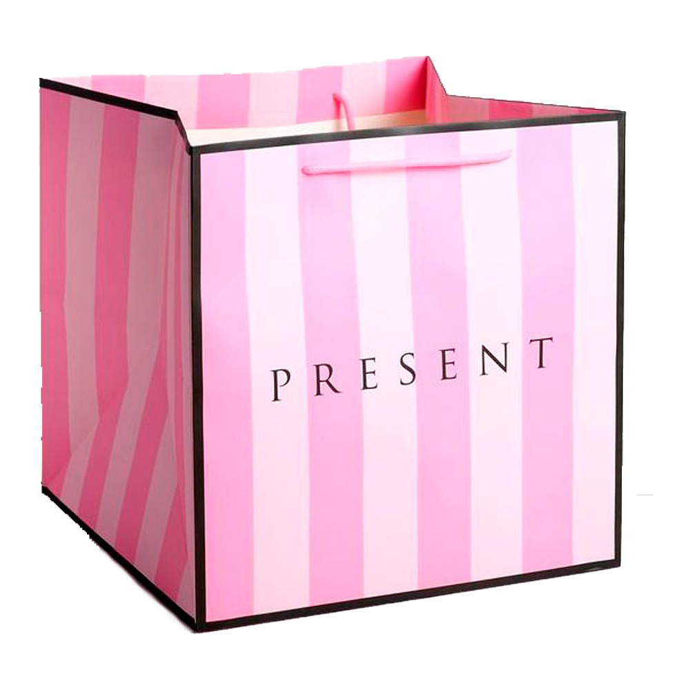 Пакет подарочный "Present", 30x30x30 см, розовый