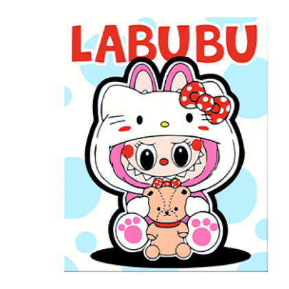 Набор для творчества "Labubu Hello Kitty", 40х50 см, красками по номерам