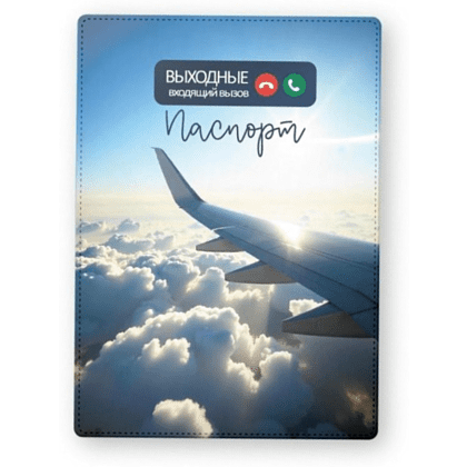 Обложка для паспорта "Выходные", голубой
