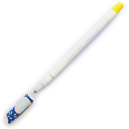 Ручка шариковая "Bunny круги", 0.7 мм, белый, синий, желтый, стерж. синий