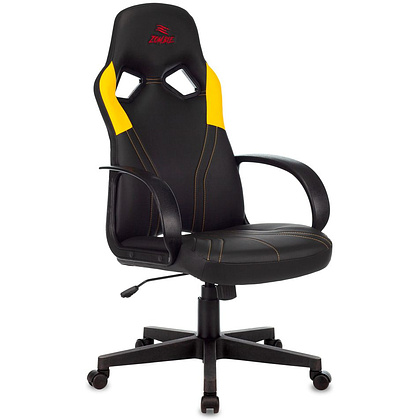 Кресло игровое "Zombie Runner", экокожа, пластик, черный, желтый