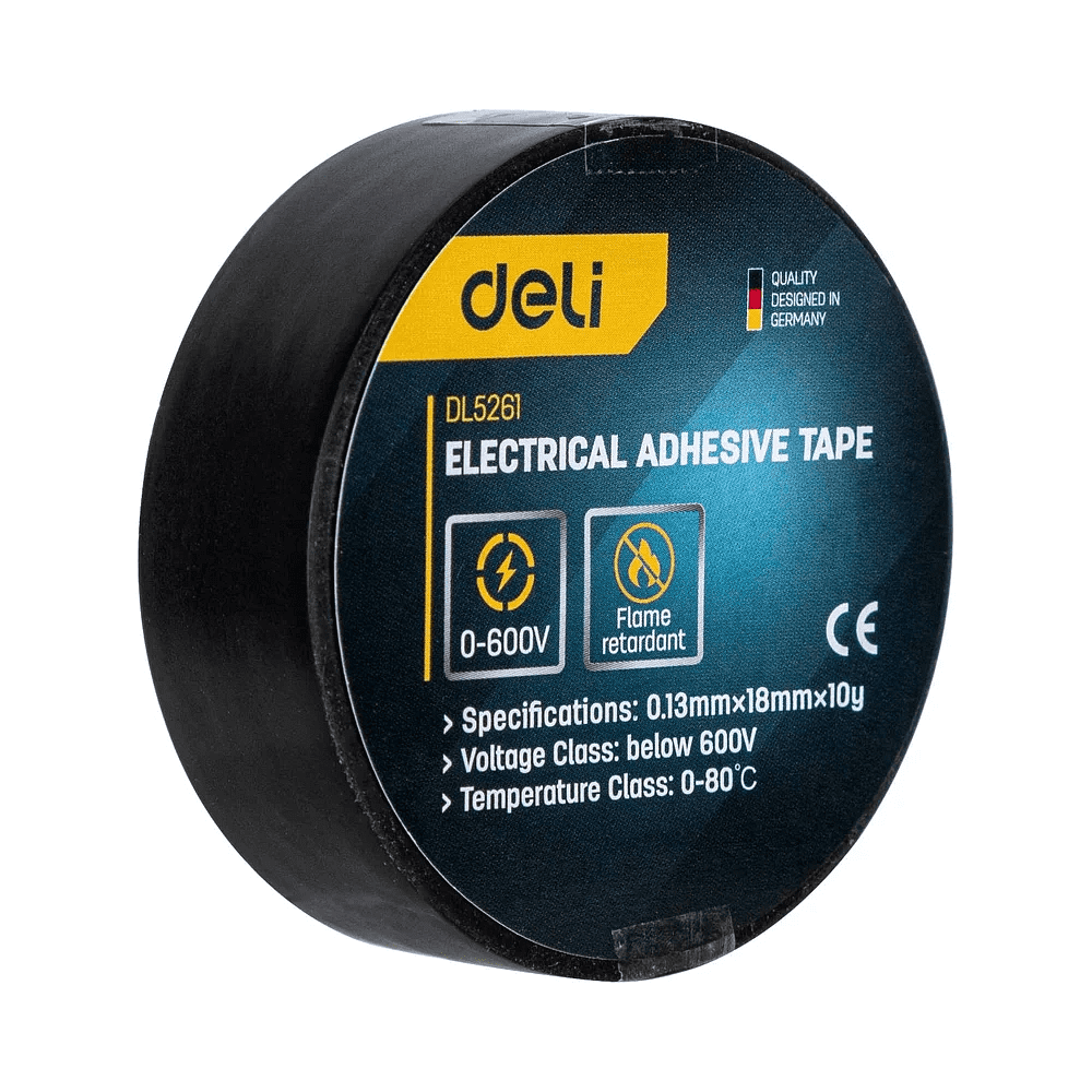 Изолента ПВХ Deli YS EDL5261, 18 мм x 10 м, 130 мкм, черная Изолента ПВХ Deli YS EDL5261, 18 мм x 10 м, 130 мкм, черная