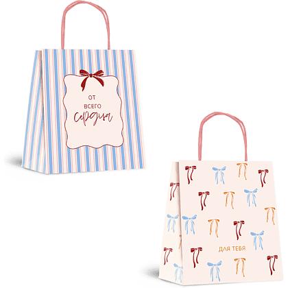 Пакет бумажный подарочный"Cherry Lady", 32х28х15 см, ассорти
