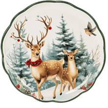 Тарелка керамическая "Олени", 20 см, разноцветный