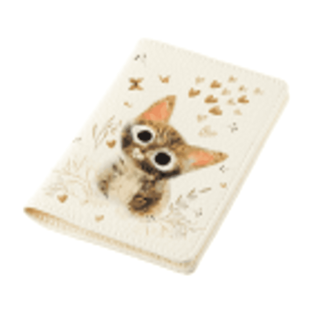 Обложка для паспорта "Love me. Милый котик", кожзам, бежевый - 2