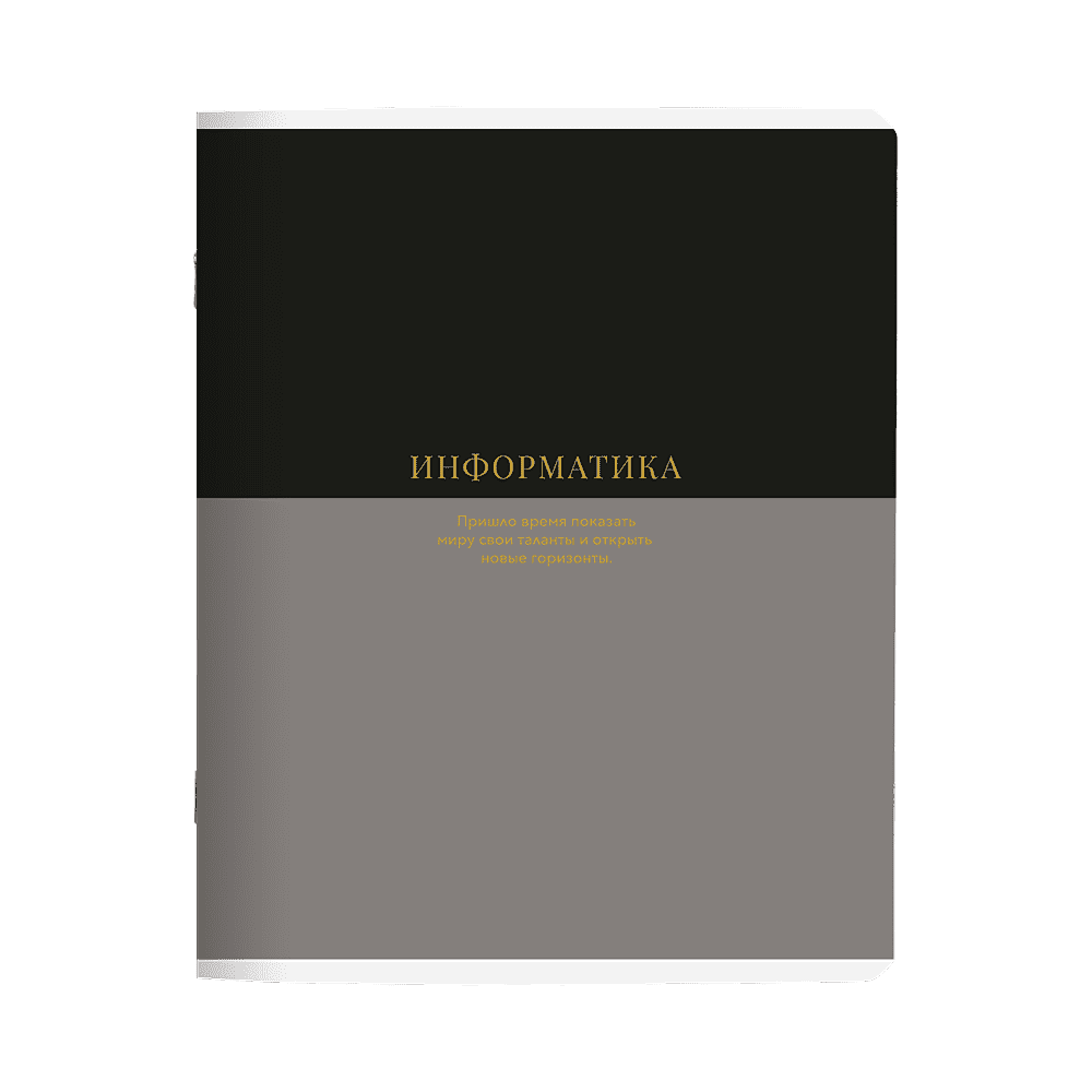 Тетрадь предметная "Believe информатика", А5, 48 листов, клетка, скоба сбоку, черный, серый