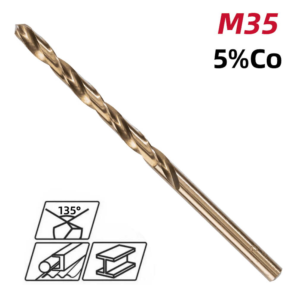 Сверло по металлу Deli RS EDH-MHZ035-E2, 3.5 мм, DIN 338, HSCo 5% - 2 Сверло по металлу Deli RS EDH-MHZ035-E2, 3.5 мм, DIN 338, HSCo 5% - 2