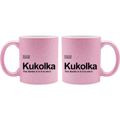 Кружка Барби "Kukolka", керамика, 330 мл, розовый перламутр