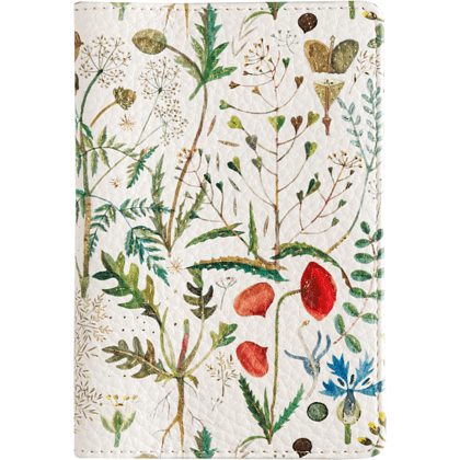 Обложка для паспорта "Flora. Луговые травы" кожзам., белый - 2