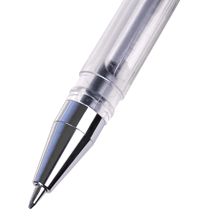 Ручка гелевая "Office Products", 0.5 мм, прозрачный, стерж. синий - 3