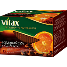 Чай "Vitax", 15 пакетиков x2 г, фруктовый, со вкусом апельсина и гвоздики