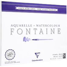 Блок-склейка бумаги для акварели Fontaine, полугладкая, 18x24 см, 300 г/м2, 25 листов