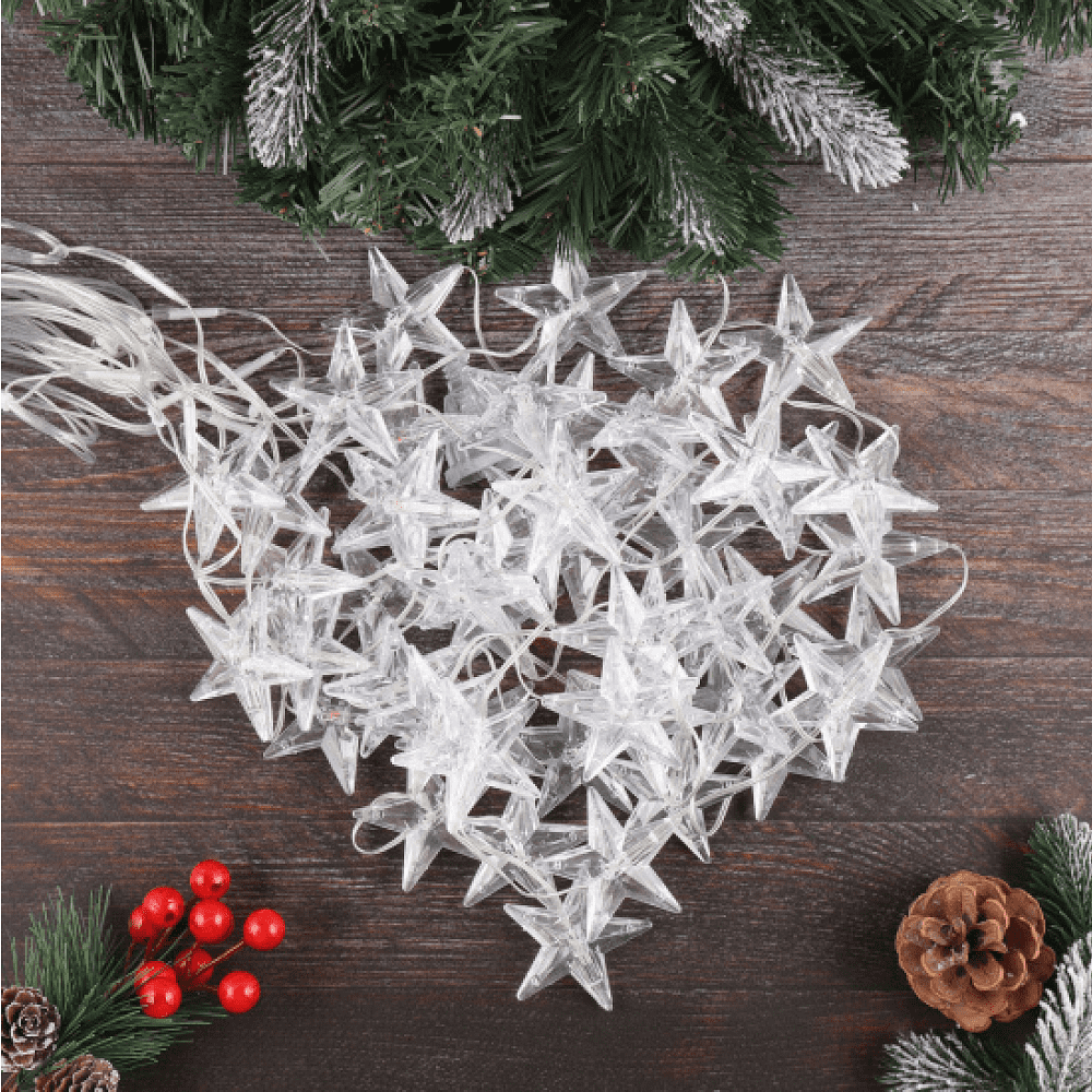 Гирлянда электрическая LED "Бахрома. Звезда", мультиколор - 3