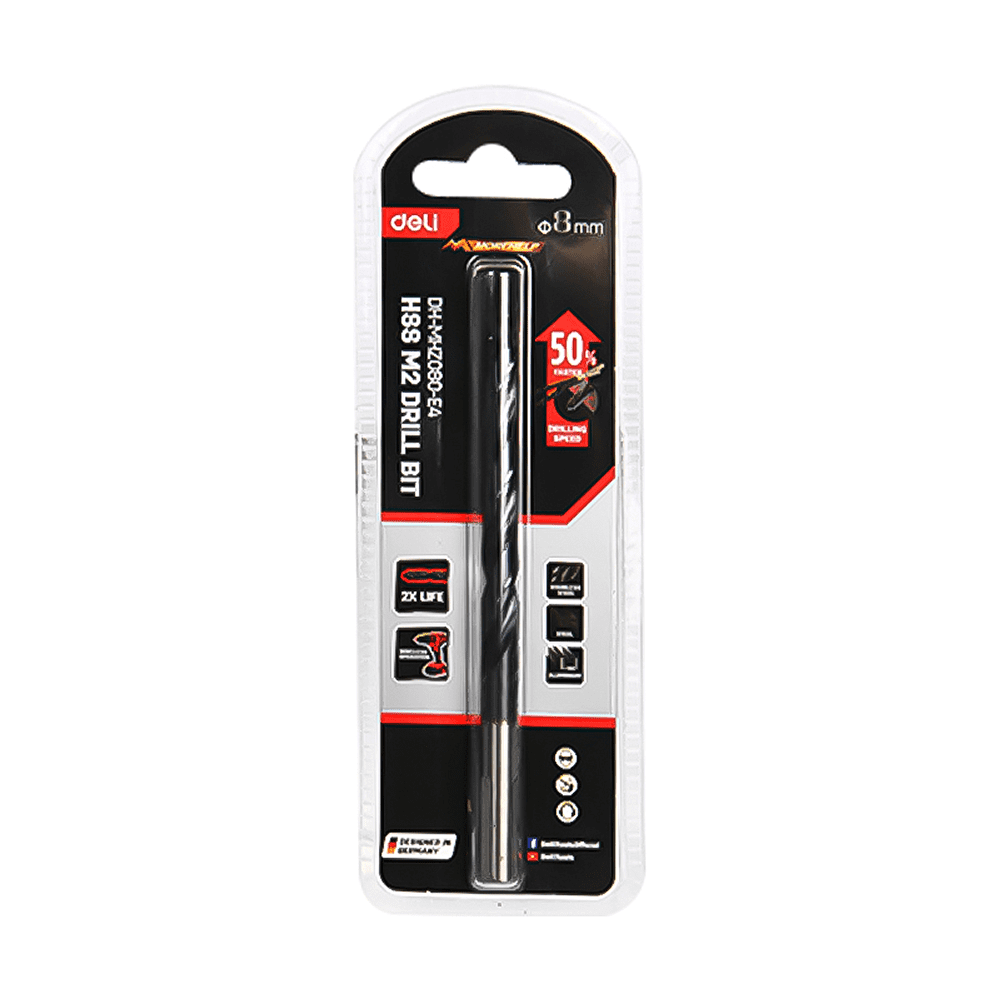 Сверло по металлу Deli RS EDH-MHZ050-E4, 5.0 мм, DIN 338, HSS-TiN - 2 Сверло по металлу Deli RS EDH-MHZ050-E4, 5.0 мм, DIN 338, HSS-TiN - 2