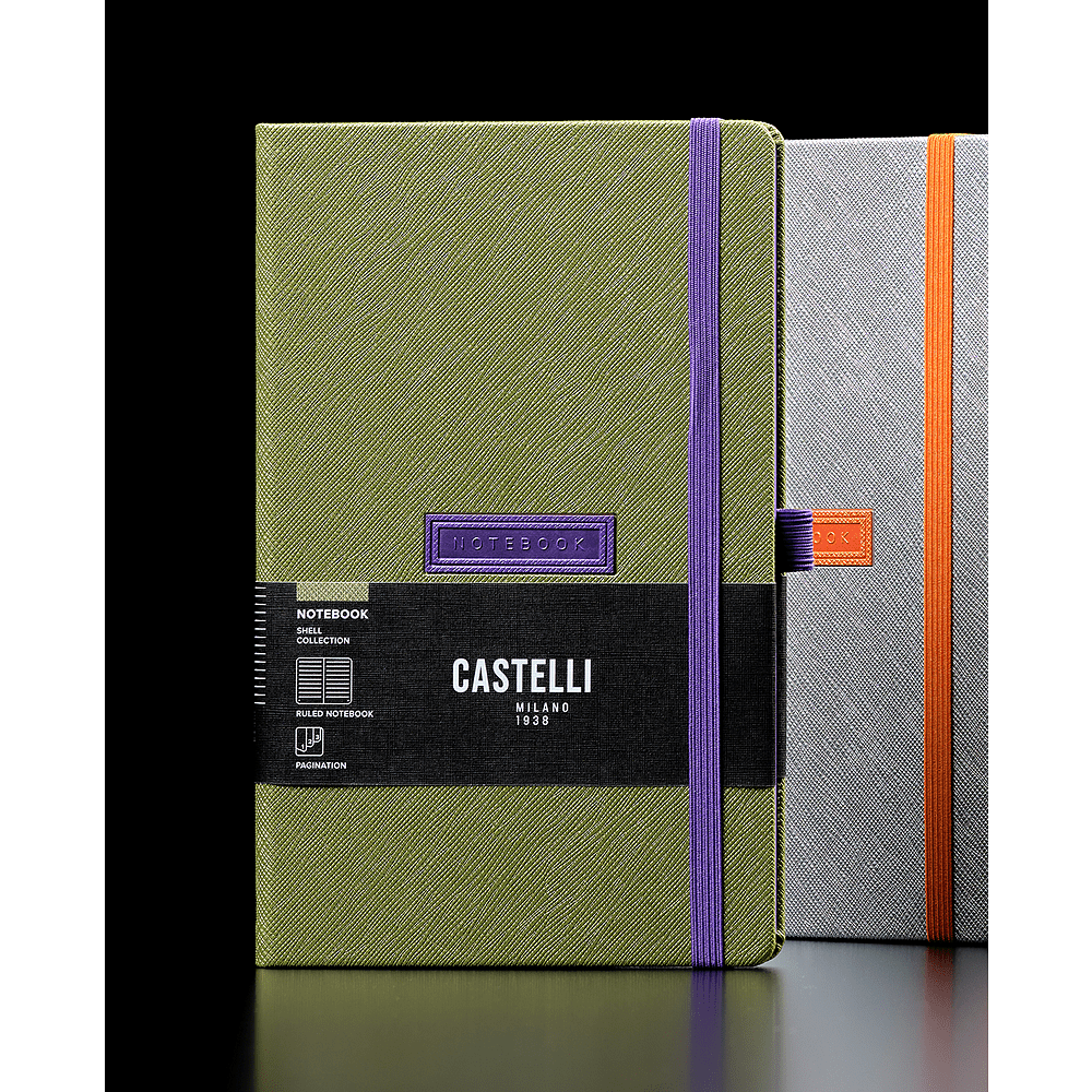 Блокнот "Shell lime", А5, 96 листов, зеленый, срез фиолетовый - 5