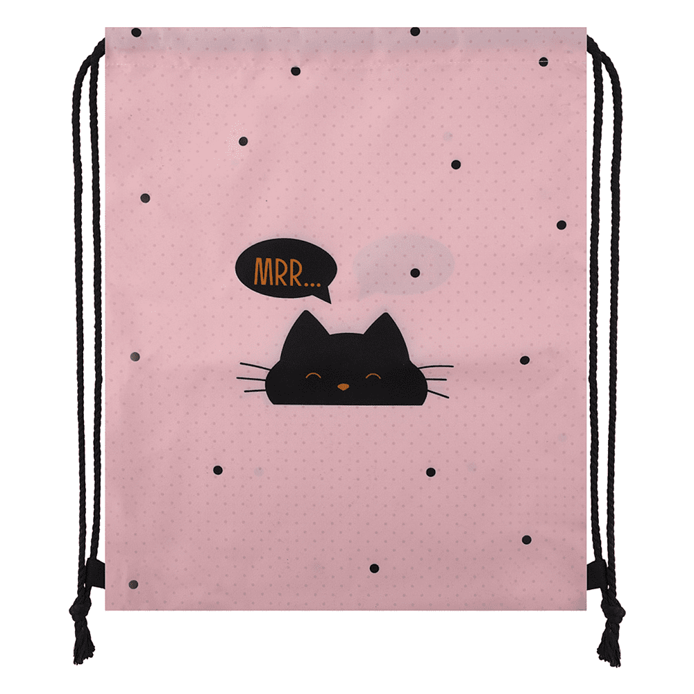 Мешок для обуви "Sweetest cat", розовый, черный