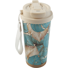 Термокружка "Тропические листья", 530 мл, морская волна