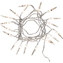 Гирлянда электрическая LED "Нить" с насадками "Сосулька", 5 м, тепло-белый