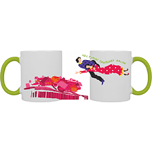 Кружка керамическая "Наступны прыпынак - вясна", 320 мл, белый, зеленое яблоко