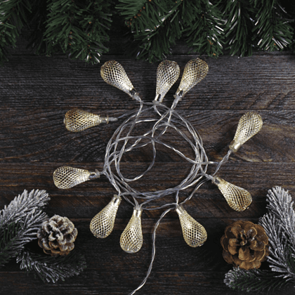 Гирлянда электрическая LED "Нить" с насадками "Ажурная капелька", 2 м, тепло-белый - 5