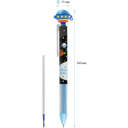 Ручка шариковая "Space Aliens", 0.5 мм, ассорти, стерж. синий - 3