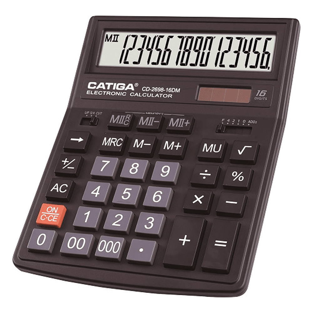 Калькулятор настольный CD-2698-16DM Catiga, 16-разрядный, пластик, черный, -30%