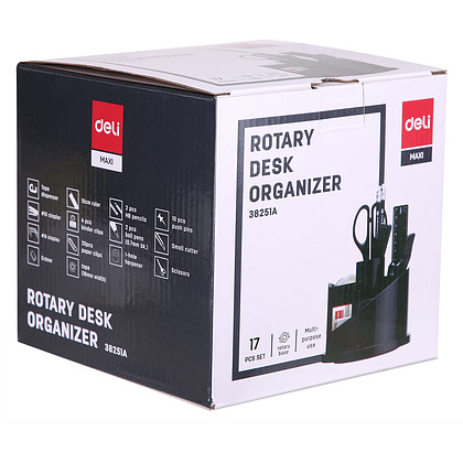 Набор настольный "Deli Maxi 38251А", 153x153x145 мм, черный, -50% - 5