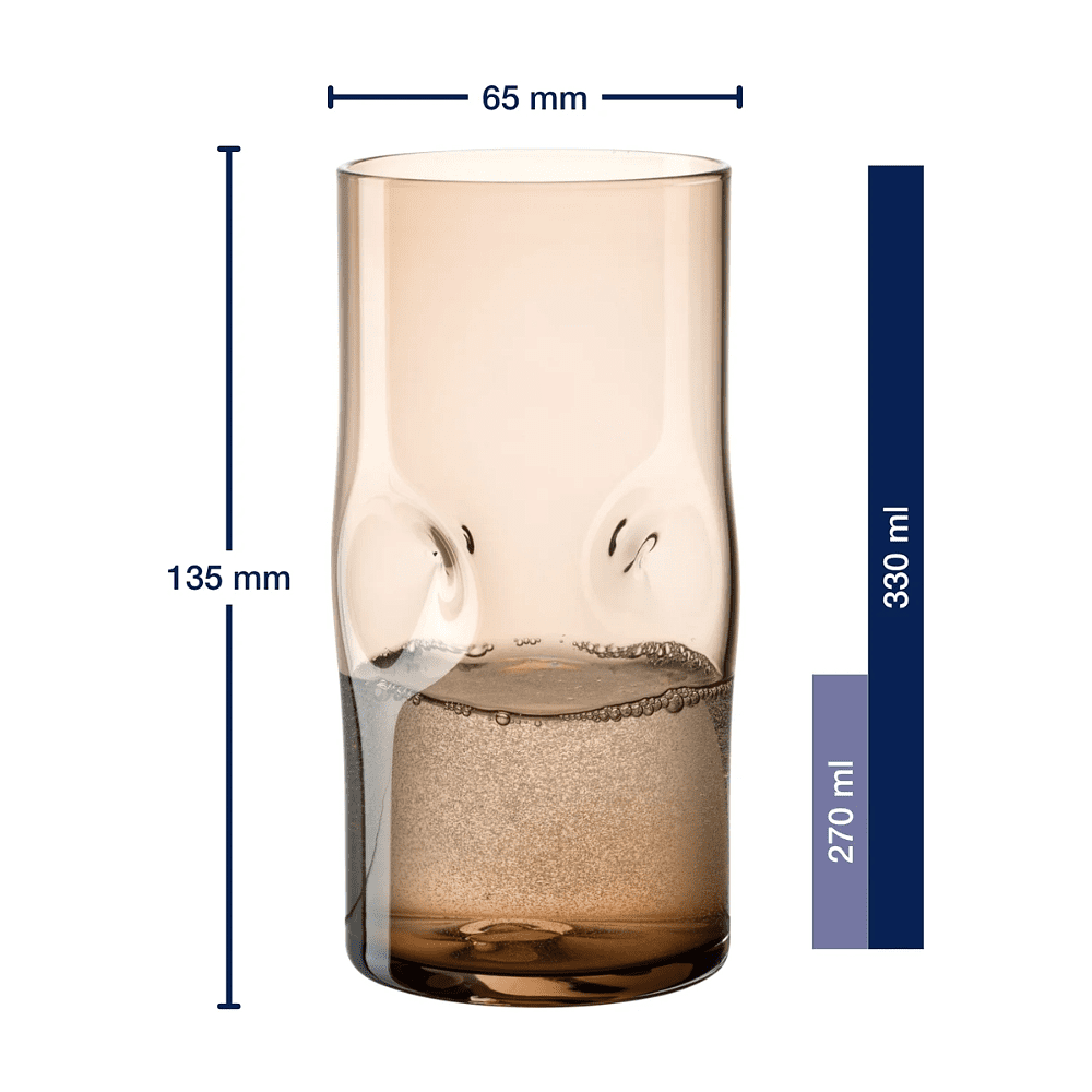 Стакан стеклянный "Vesuvio", 330 мл, прозрачный коричневый - 2