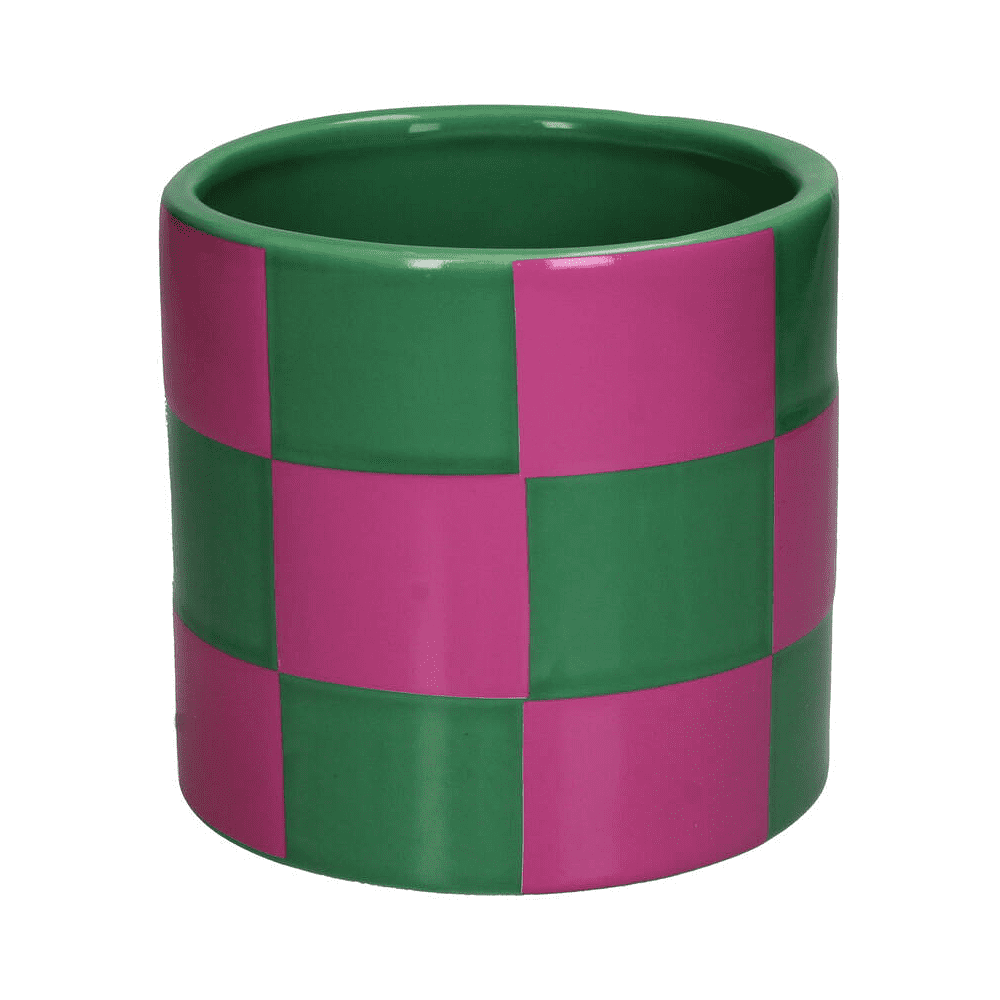 Кашпо "Blocks", доломит, розовый, зеленый