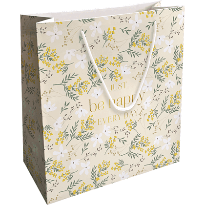 Пакет бумажный подарочный "Fleurs. Мимоза", 32х32х12 см, разноцветный