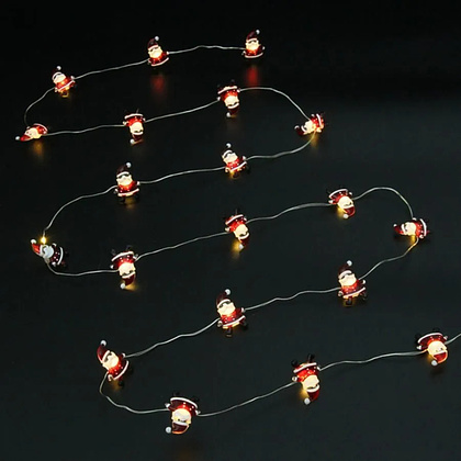 Гирлянда LED "Дед Мороз", 3,2x2,5 см, 2 м, теплый белый - 7