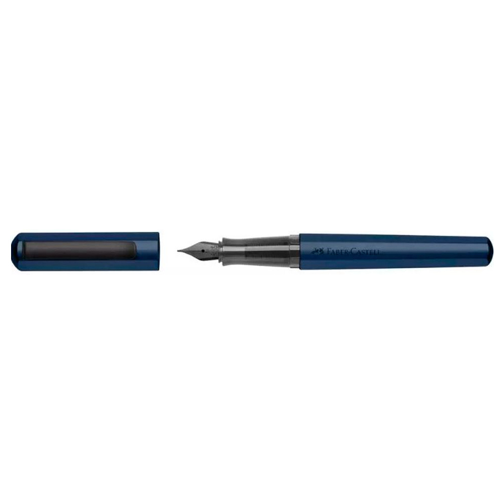 Ручка перьевая "Hexo Blue", F, матовый синий, патрон черный - 3