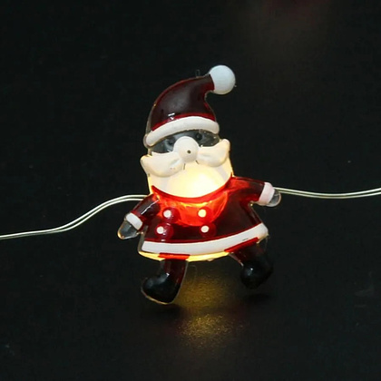 Гирлянда LED "Дед Мороз", 3,2x2,5 см, 2 м, теплый белый - 6